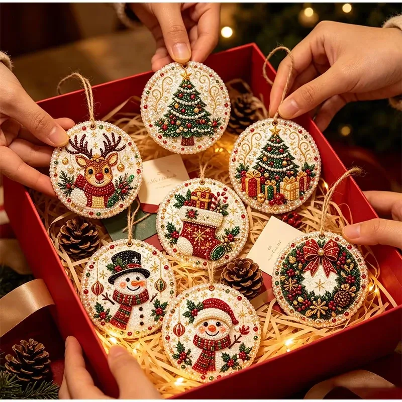 Diamantbild Weihnachtsanhänger 6 oder 12 Stück