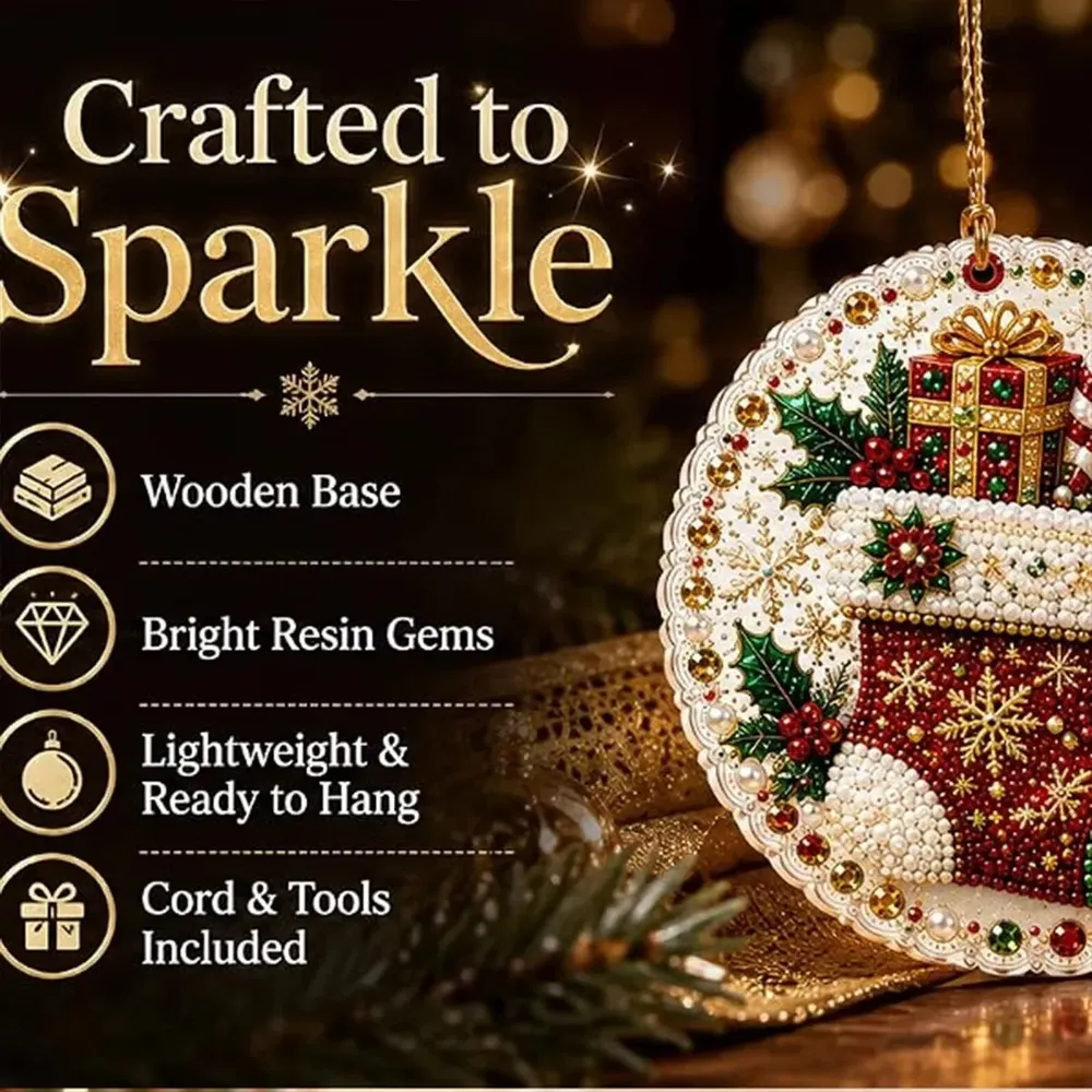 Diamantbild Weihnachtsanhänger 6 oder 12 Stück