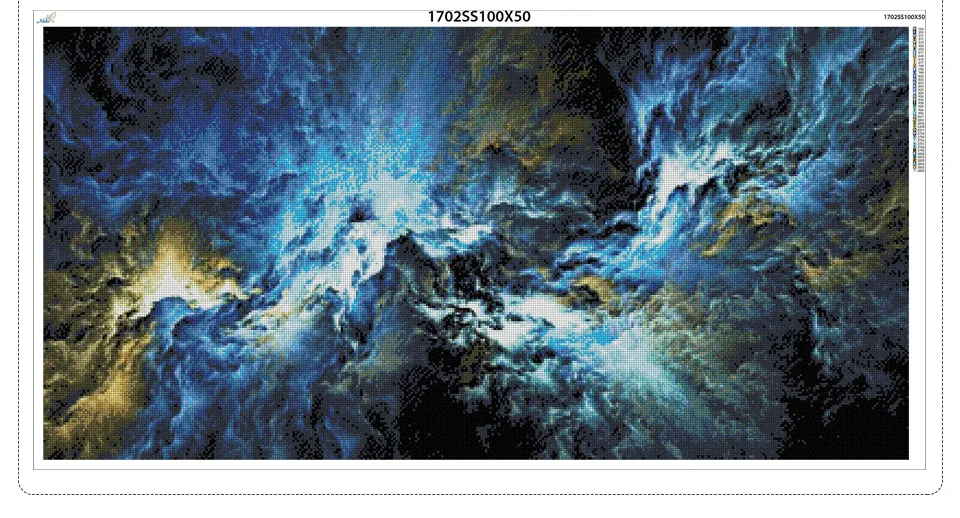 Diamantbild Wolke abstrakt 30x15 bis 100x50 cm