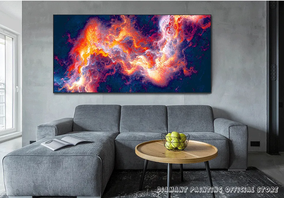 Diamantbild Wolke abstrakt 30x15 bis 100x50 cm