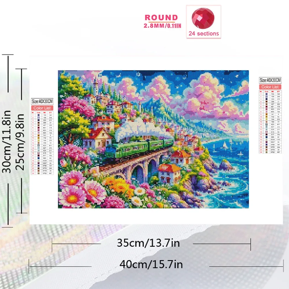 Diamantbild Zug Landschaft Anfänger Stickerei Mosaik Geschenk