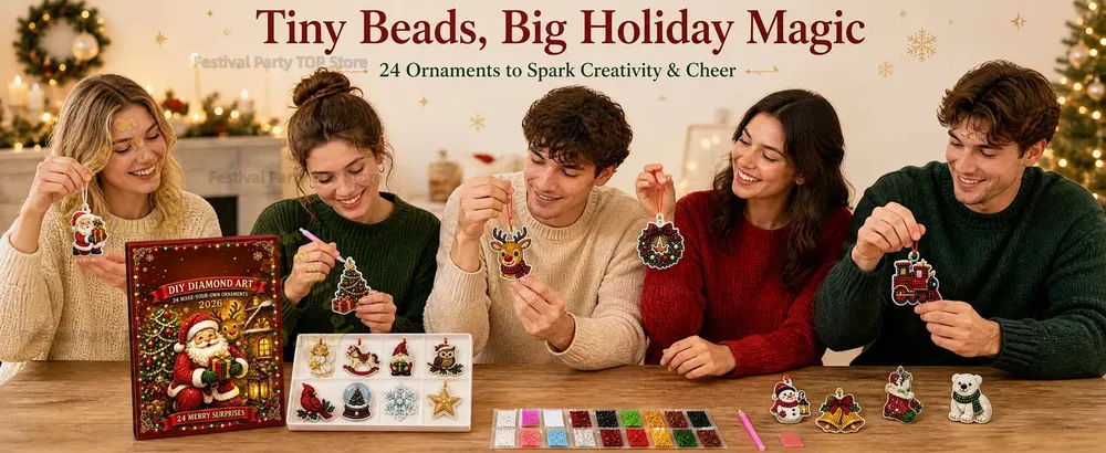 Diamantkunst Adventskalender 24 Anhänger Weihnachtsdeko