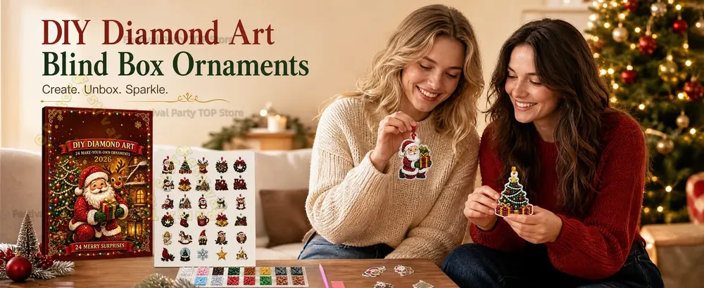 Diamantkunst Adventskalender 24 Anhänger Weihnachtsdeko