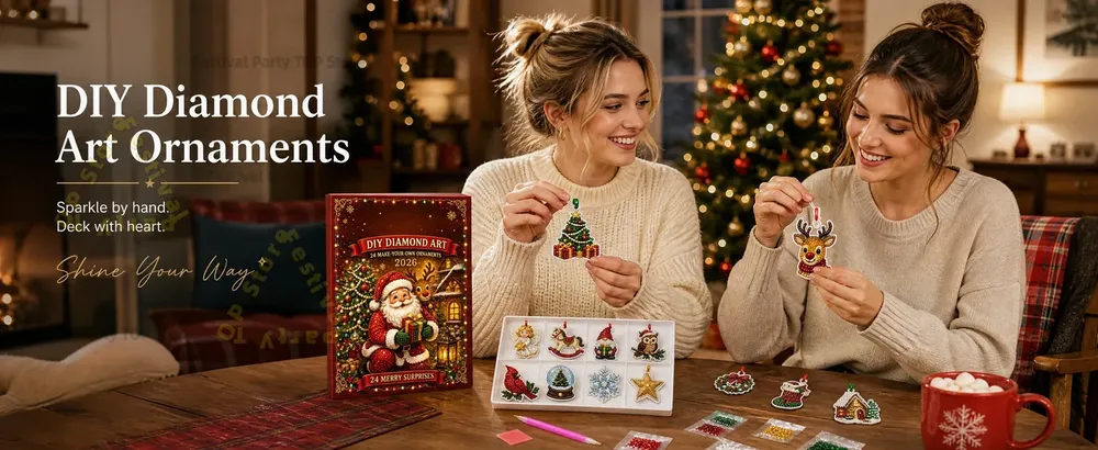 Diamantkunst Adventskalender 24 Anhänger Weihnachtsdeko