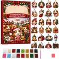 Diamantkunst Adventskalender 24 Anhänger Weihnachtsdeko – Farbe hellgrün (T6)