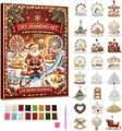 Diamantkunst Adventskalender 24 Anhänger Weihnachtsdeko – Farbe MINZGRÜN (T4)