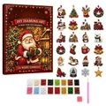 Diamantkunst Adventskalender 24 Anhänger Weihnachtsdeko – Farbe Tiefer Saphir (T1)