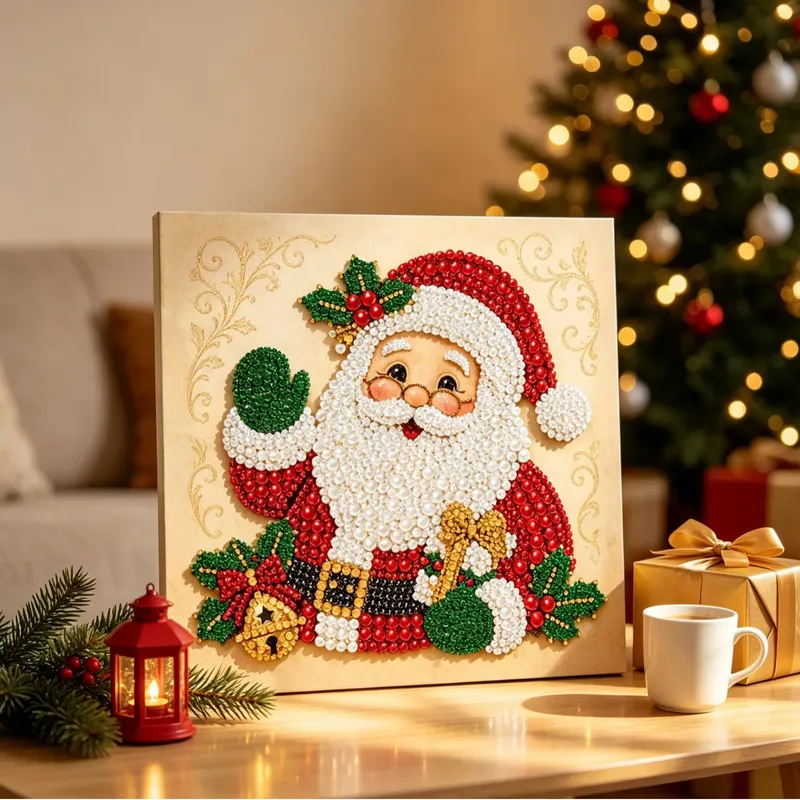 Diamantkunst Set mit Rahmen 25 x 25 cm Weihnachten