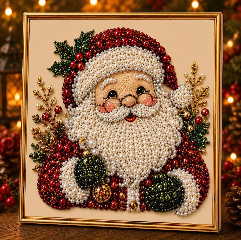 Diamantkunst Set mit Rahmen 25 x 25 cm Weihnachten