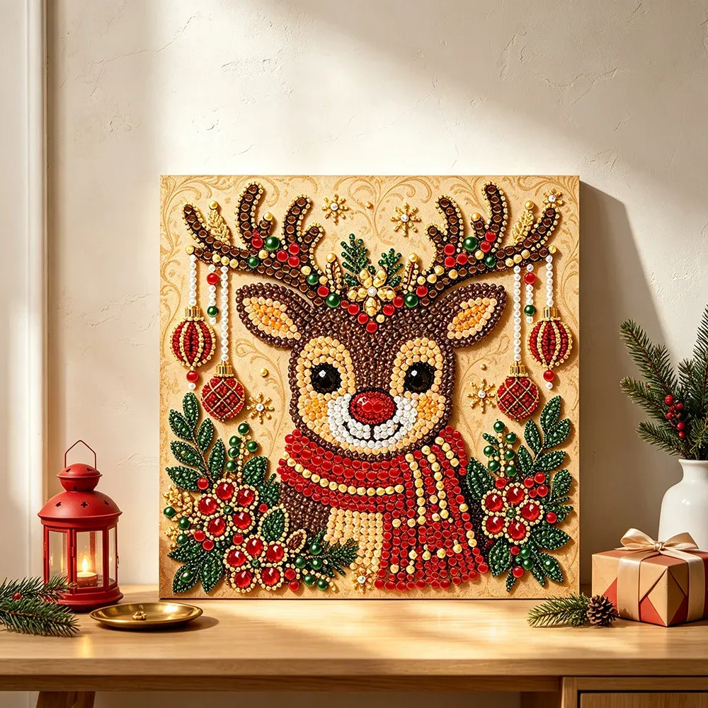 Diamantkunst Set mit Rahmen 25 x 25 cm Weihnachten