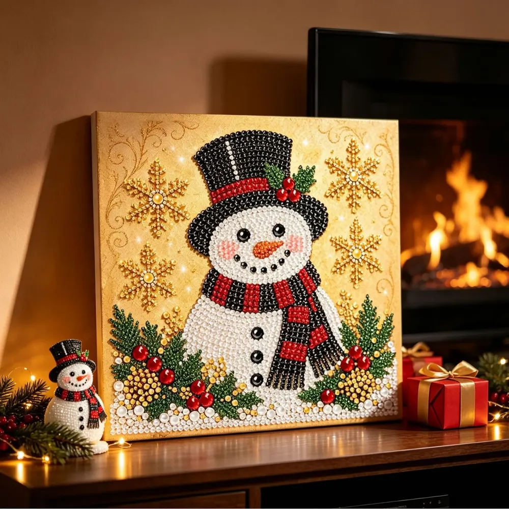 Diamantkunst Set mit Rahmen 25 x 25 cm Weihnachten