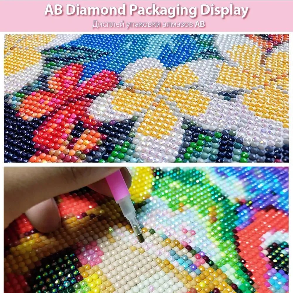 Diamantmalerei 120 Farben eigenes Foto 20 bis 50 cm Harz AB