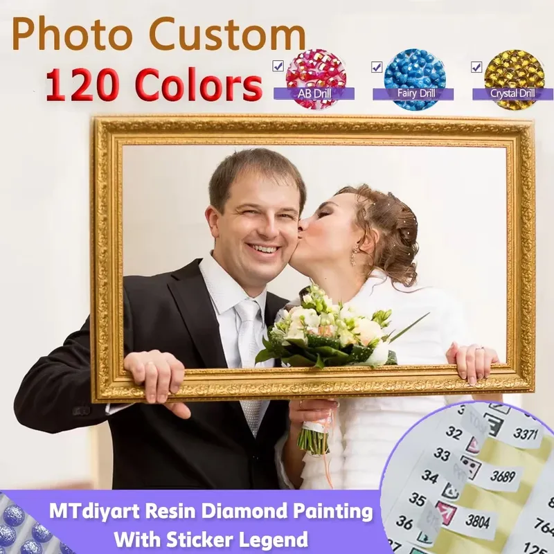 Diamantmalerei 120 Farben eigenes Foto 40 bis 120 cm Harz