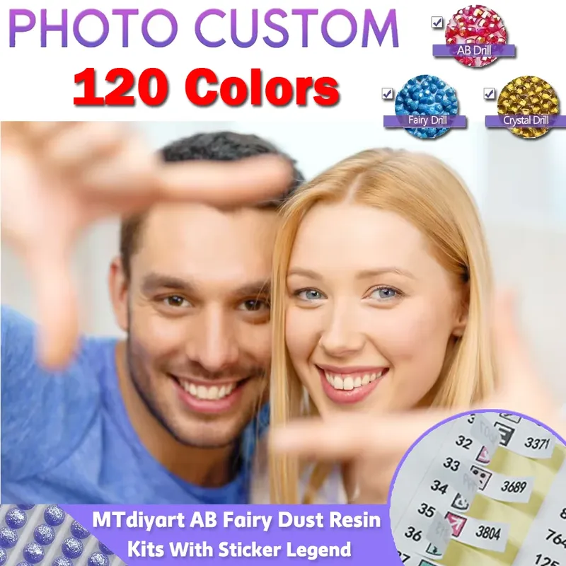 Diamantmalerei 120 Farben eigenes Foto 40 bis 120 cm Harz