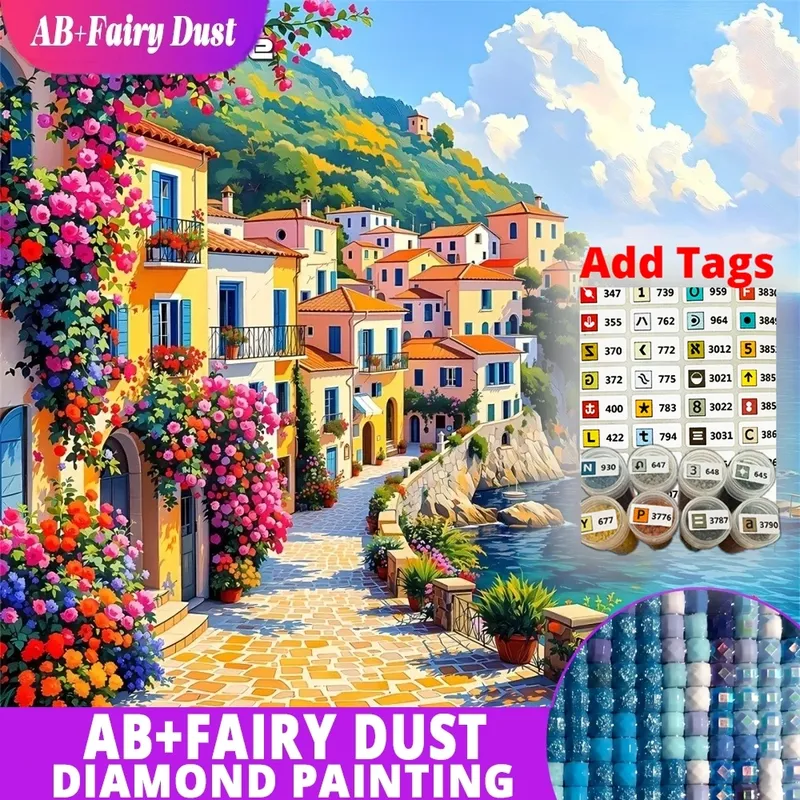 Diamantmalerei AB Fairy Dust Landschaft Strandhaus Mosaik