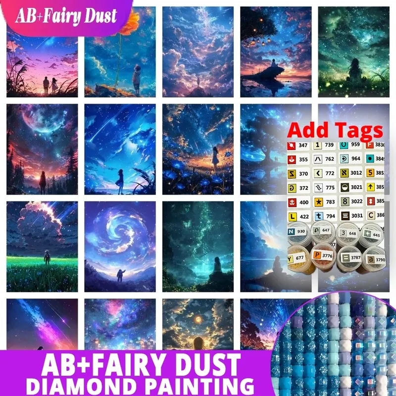 Diamantmalerei AB Fairy Dust Sternenhimmel Blumenfiguren Mosaik