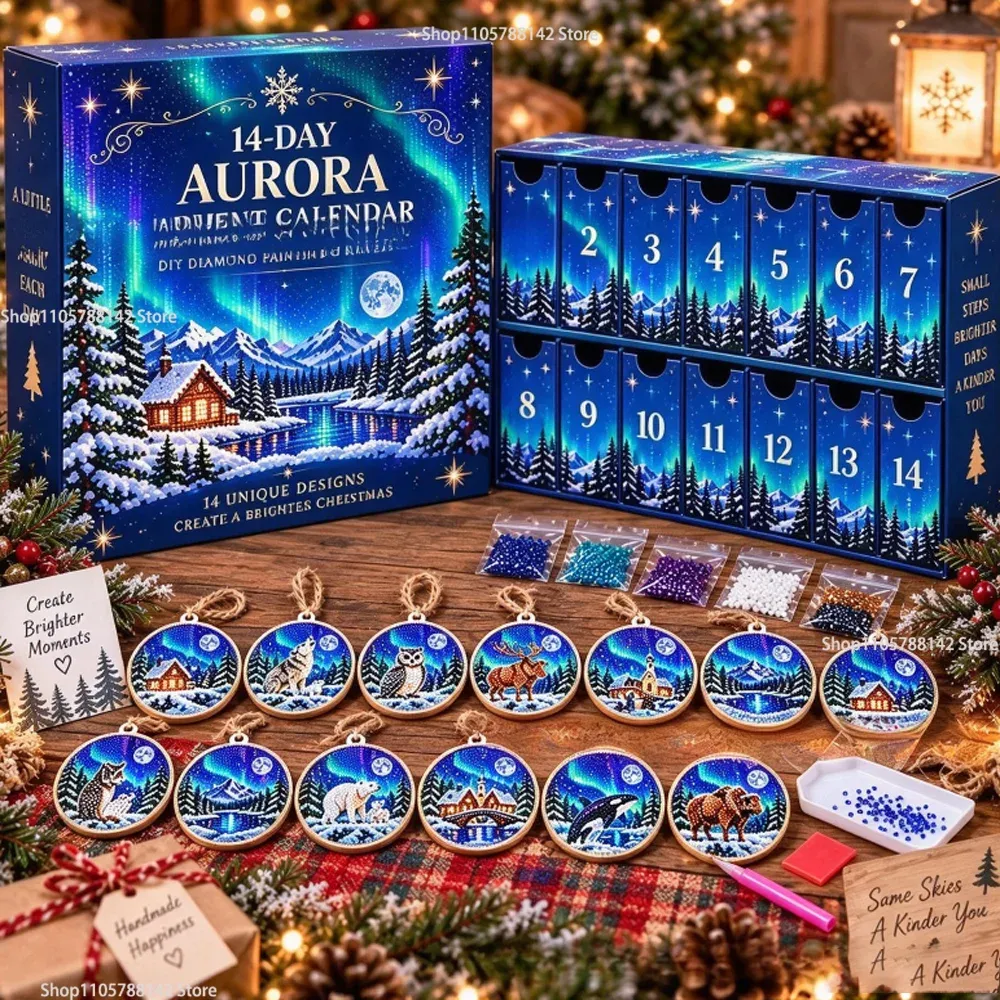 Diamantmalerei Adventskalender 14 Tage Weihnachtsanhänger