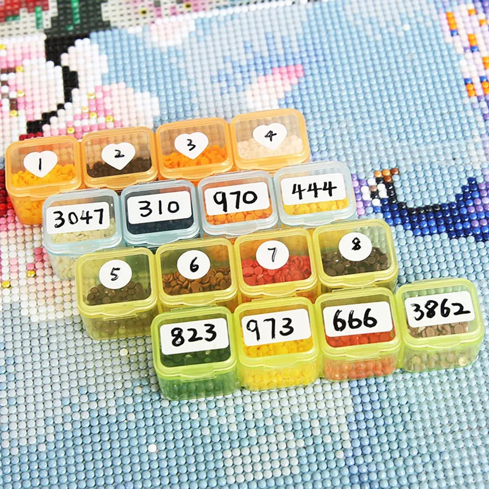 Diamantmalerei Aufbewahrungsbox 28 bis 64 Fächer für Bohrer