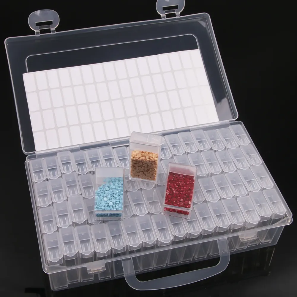 Diamantmalerei Aufbewahrungsbox 28 bis 64 Fächer für Bohrer