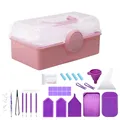 Diamantmalerei Aufbewahrungsbox 57 Flaschen tragbar Zubehör Behälter – Farbe Pink 57Grid-Tools