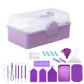 Diamantmalerei Aufbewahrungsbox 57 Flaschen tragbar Zubehör Behälter – Farbe Purple 57Grid-Tools