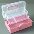 Diamantmalerei Aufbewahrungsbox 57 Flaschen tragbar Zubehör Behälter – Farbe Pink - Empty Box