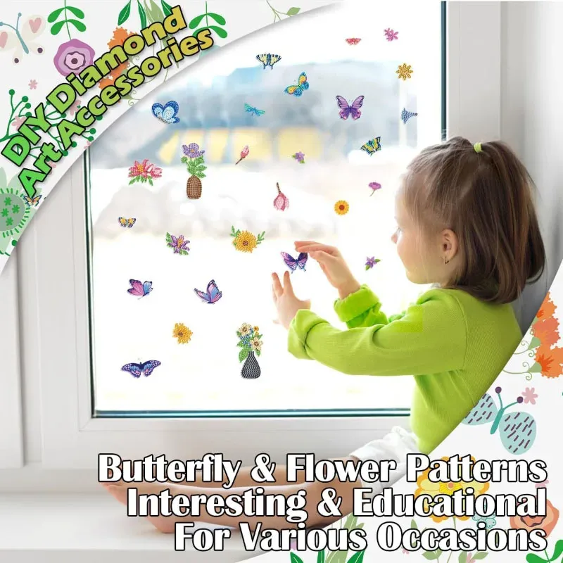 Diamantmalerei Aufkleber Kit Blume Schmetterling Mosaik Handwerk