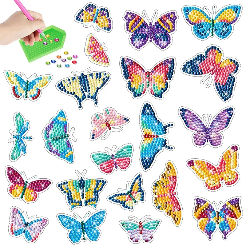 Diamantmalerei Aufkleber Kit Blume Schmetterling Mosaik Handwerk