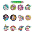Diamantmalerei Aufkleber Set Kinder Einhorn Pflanzen Edelstein Kunst – Farbe Lila (XM-0044)