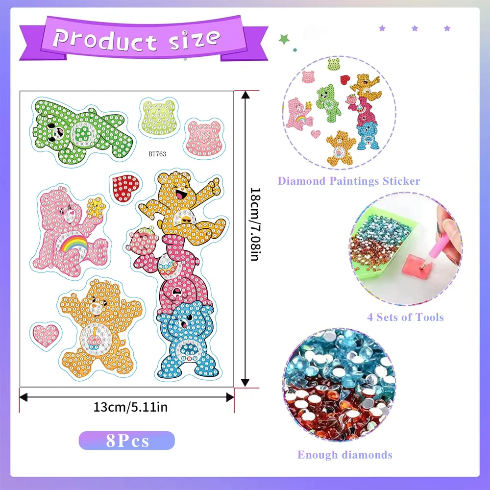 Diamantmalerei Aufkleber Winnie Puuh für Kinderdekoration