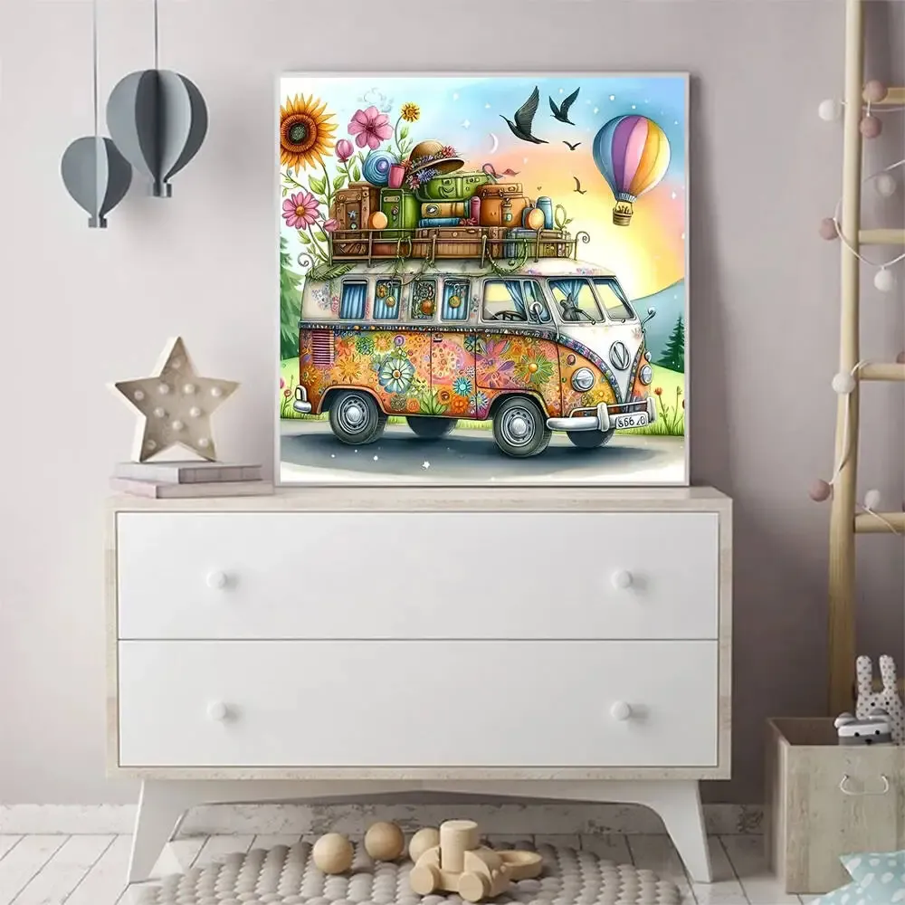 Diamantmalerei Bär Mond 20x20 bis 50x50 cm