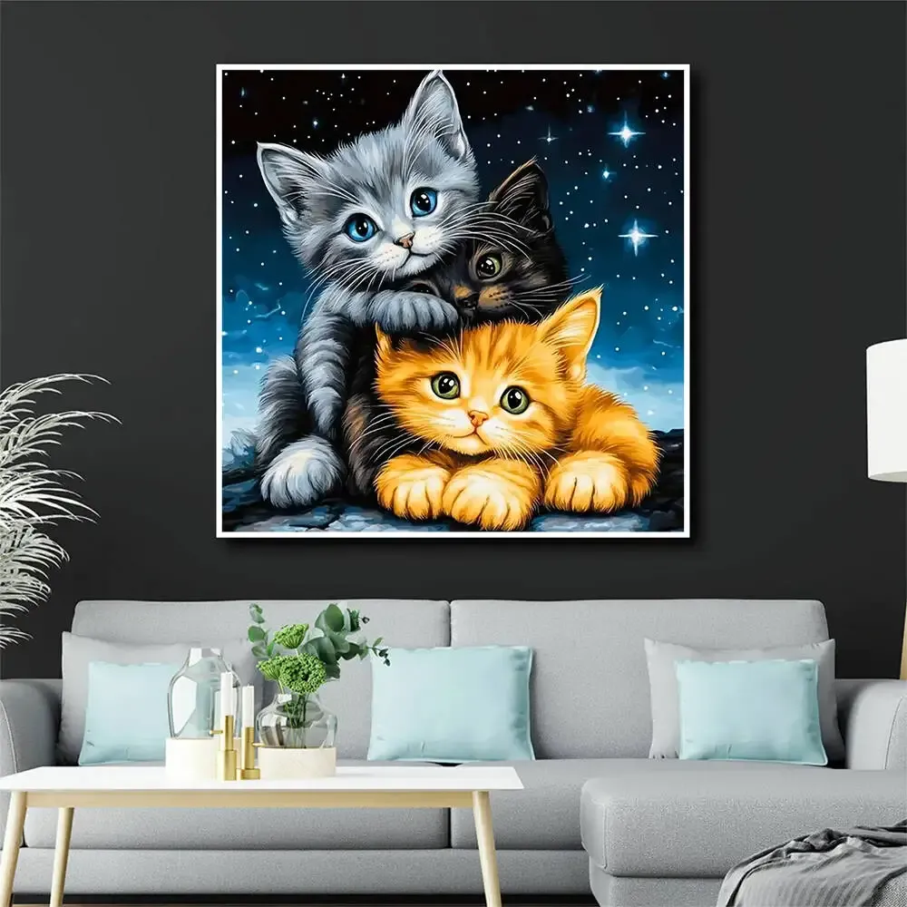 Diamantmalerei Bär Tier Mond Stickerei 20x20cm bis 50x50cm