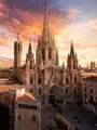 Diamantmalerei Barcelona Stadt 30 bis 70 cm AB rund oder quadratisch – Farbe WEISS (W6-1)