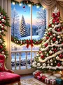 Diamantmalerei Baum Winterlandschaft Schnee 20 bis 70 cm – Farbe 1180