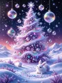 Diamantmalerei Baum Winterlandschaft Schnee 20 bis 70 cm – Farbe 1181