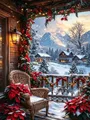 Diamantmalerei Baum Winterlandschaft Schnee 20 bis 70 cm – Farbe 1184