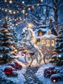 Diamantmalerei Baum Winterlandschaft Schnee 20 bis 70 cm – Farbe 1185