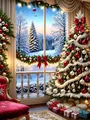 Diamantmalerei Baum Winterlandschaft Schnee 20 bis 70 cm – Farbe 1189