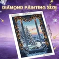 Diamantmalerei Baum Winterlandschaft Schnee 20 bis 70 cm – 2