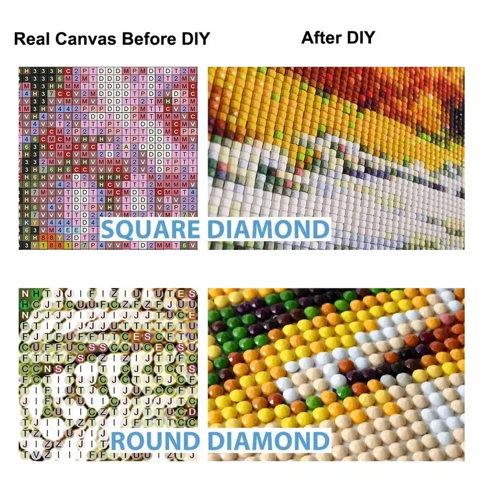 Diamantmalerei Bild 30 cm bis 50 cm quadratisch rund