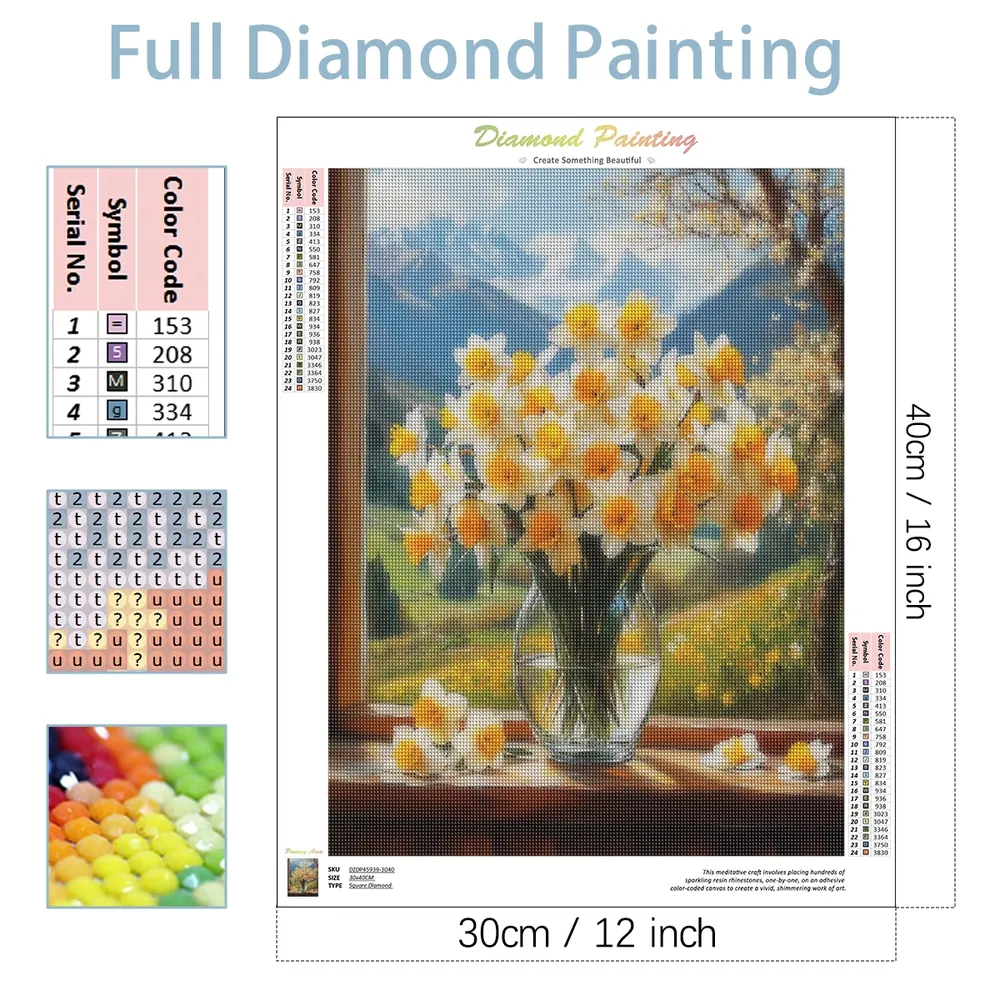 Diamantmalerei Blume 20x30 bis 40x50cm