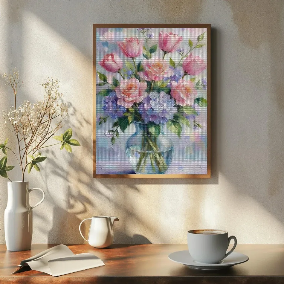 Diamantmalerei Blumen 20 bis 50 cm