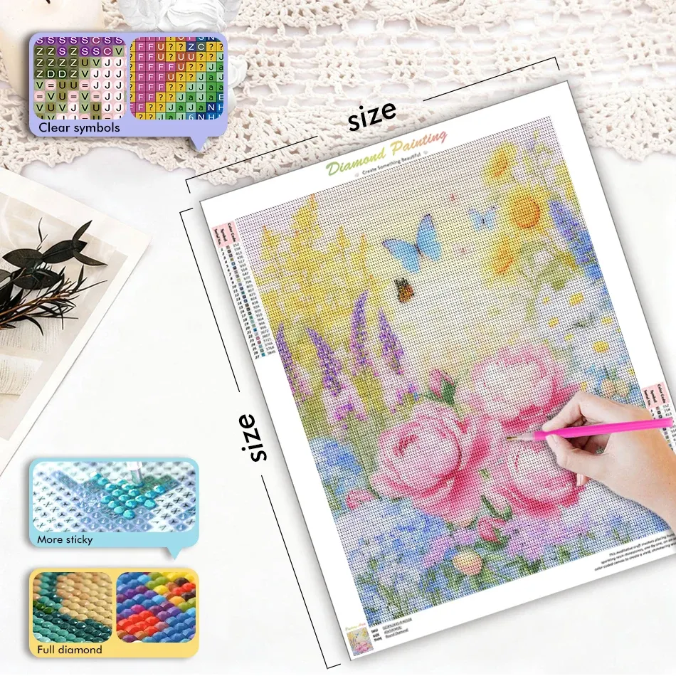 Diamantmalerei Blumen 20x30 bis 40x50cm