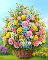 Diamantmalerei Blumen 20x30 bis 40x50cm – Farbe DZDP129777
