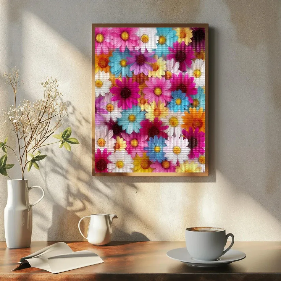 Diamantmalerei Blumen Anfänger 20 bis 50 cm