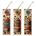 Diamantmalerei Blumen Kaffee Dessert Muster Lesezeichen Set PET – Farbe SQ066