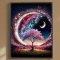 Diamantmalerei Blumen Mond Set rahmenlose Kunst 20x30cm bis 40x50cm – 3