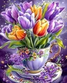 Diamantmalerei Blumen Zubehör Malerei Diamanten Handarbeit 5D Set – Farbe DZDP120787