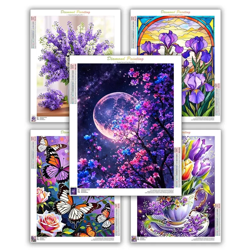 Diamantmalerei Blumen Zubehör Malerei Diamanten Handarbeit 5D Set