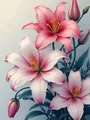 Diamantmalerei Blumenbild Lilie 20x30cm bis 50x70cm – Farbe 3399
